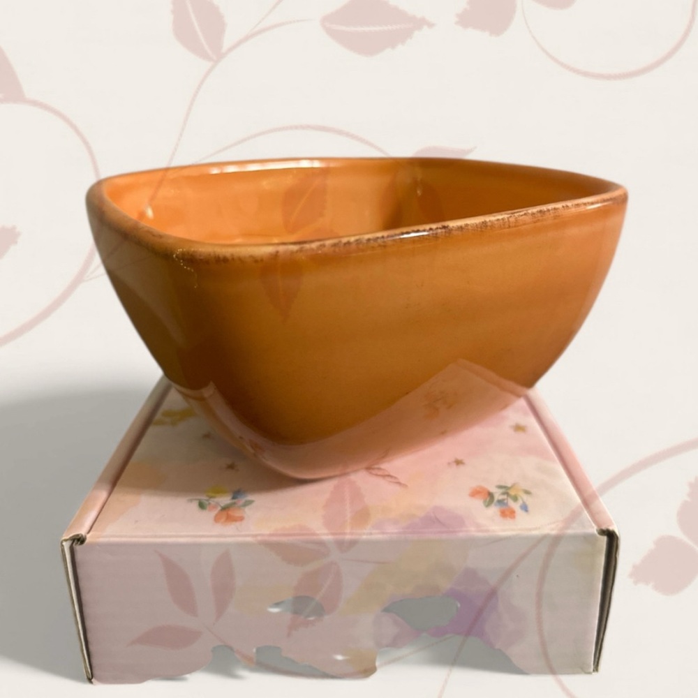 Bizzirri Made In Italy Italian Ceramic Square Bowl-Orange